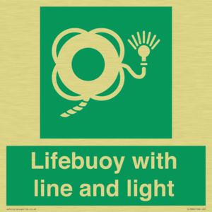 Lifebuoy with line and light